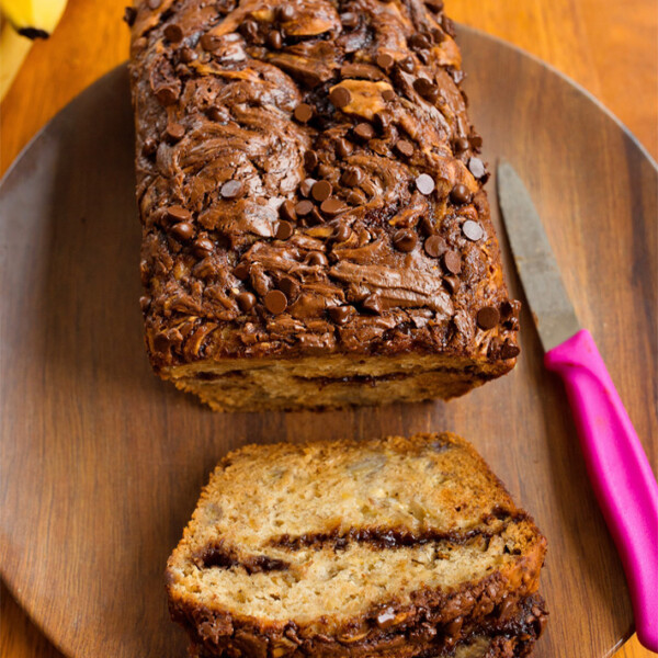 Chocolate Hazelnut Nutella Banana Bread Recipe