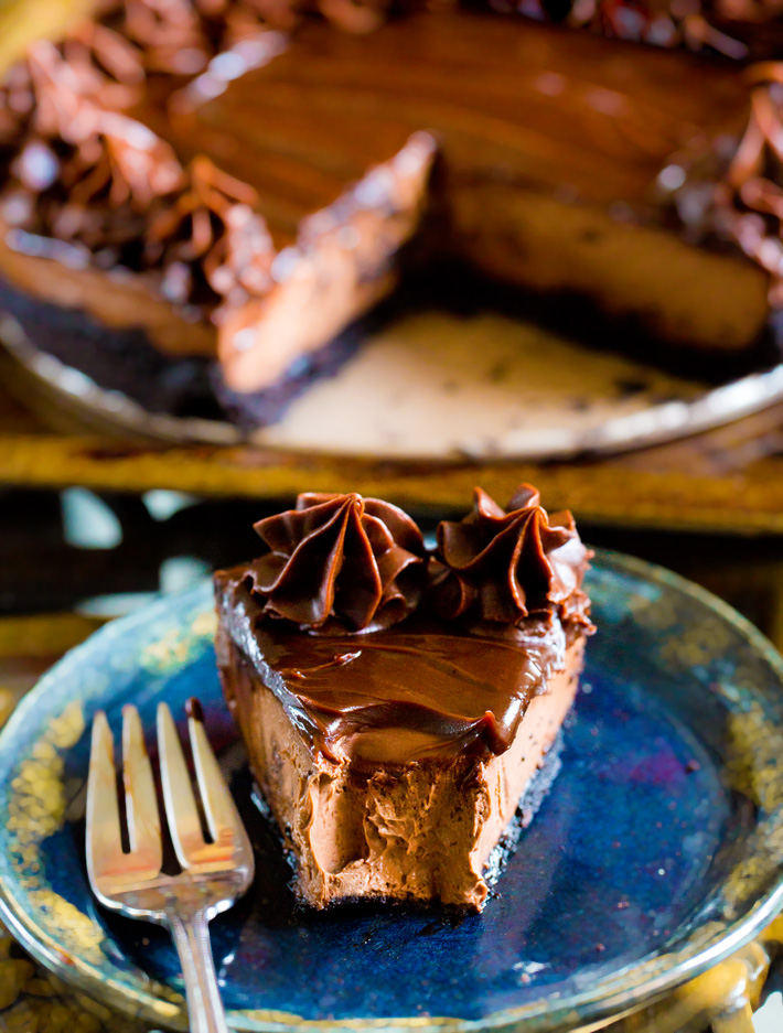 Decorative Chocolate Cheesecake Slices Decorative Chocolate Cheesecake Slices