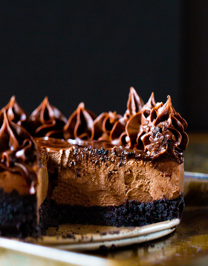 Triple Chocolate Cheesecake with Chocolate Frosting Triple Chocolate Cheesecake with Chocolate Frosting