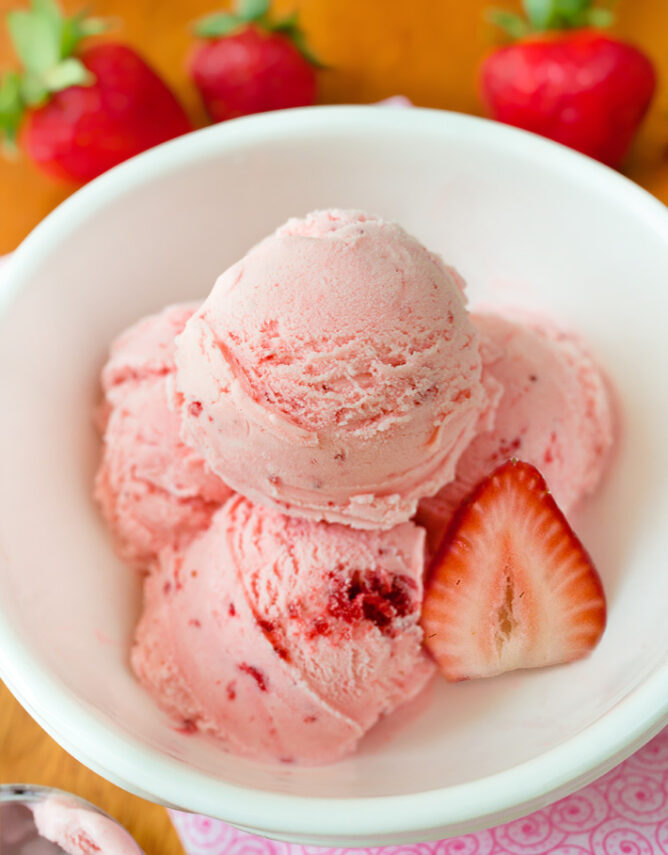 Vegan Strawberry Ice Cream - Just 4 Ingredients!