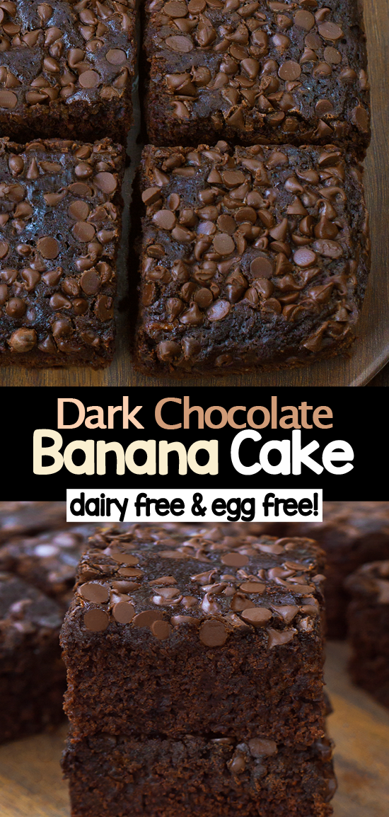 Dark Chocolate Banana Cake Recipe (Dairy Free, Egg Free)