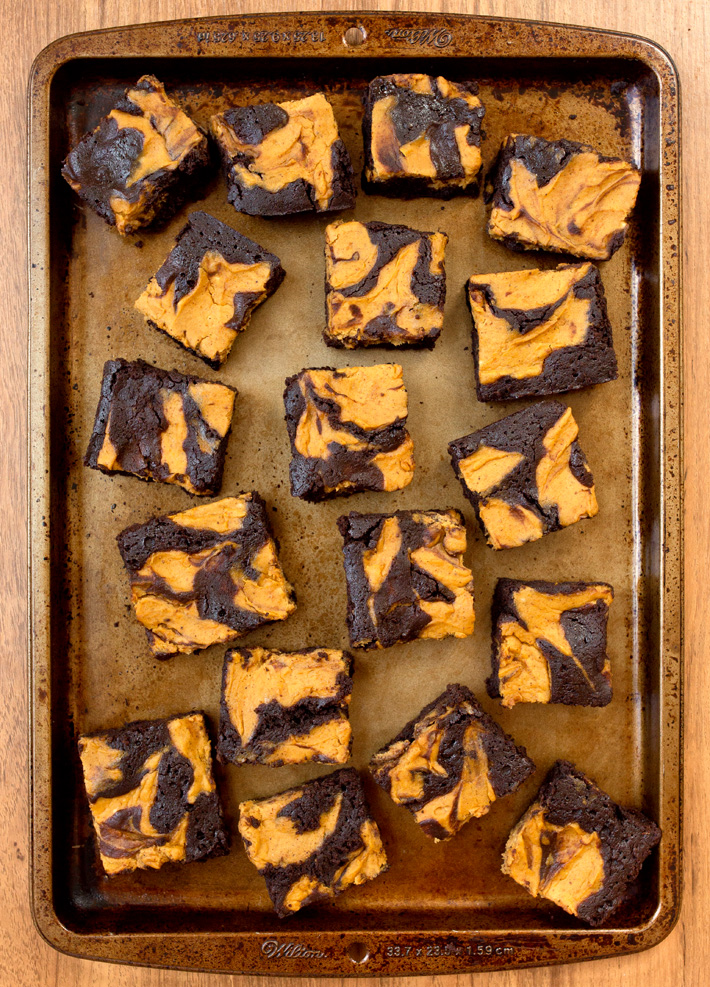 Pumpkin Brownies With Cream Cheese (From Scratch)