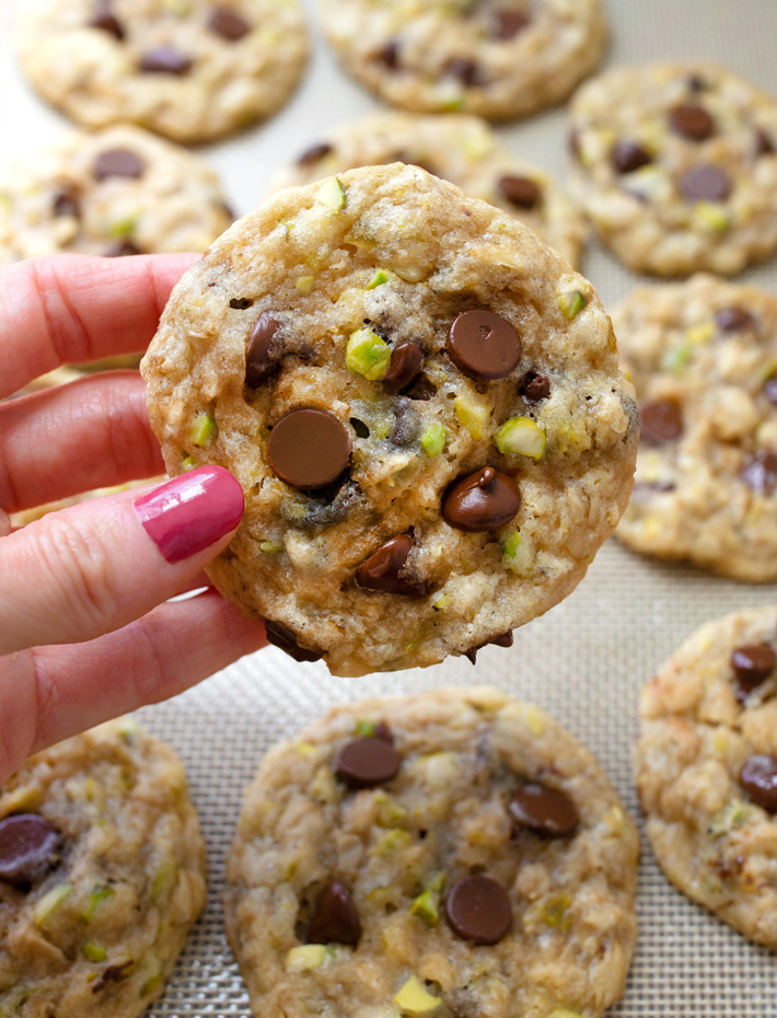 Giant Chocolate Chip Pistachio Cookies