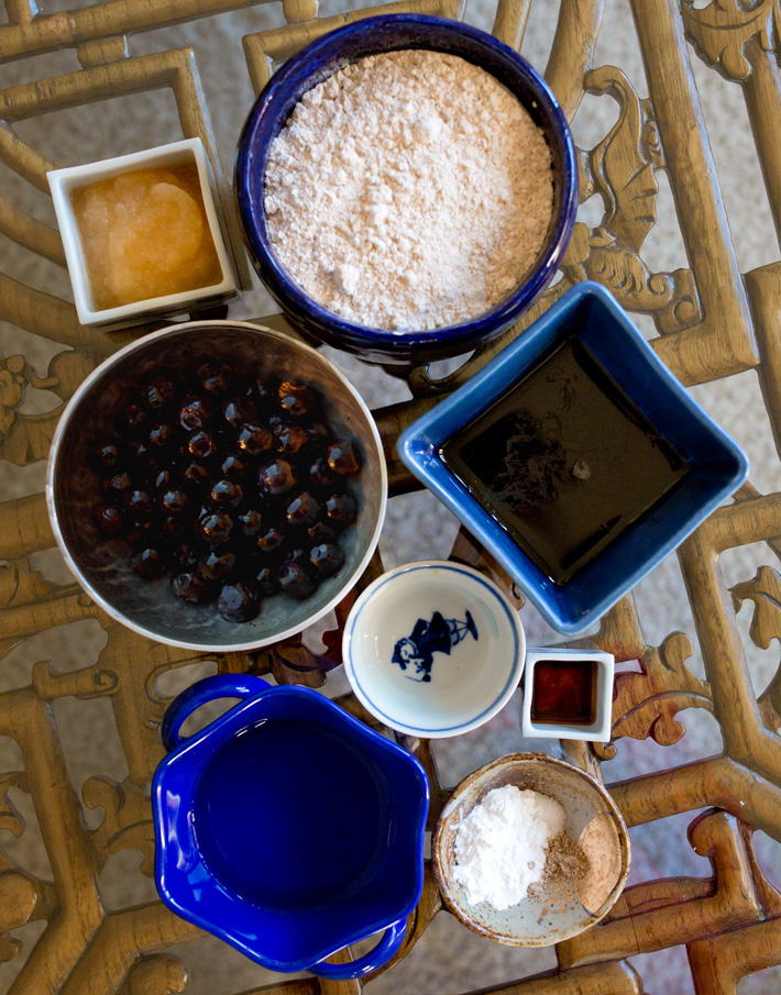 Ingredientes saudáveis para donuts de mirtilo