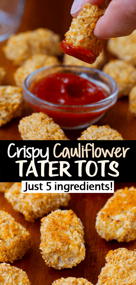 Crispy Cauliflower Tater Tots (Low Carb, Egg Free, Keto, Vegan)