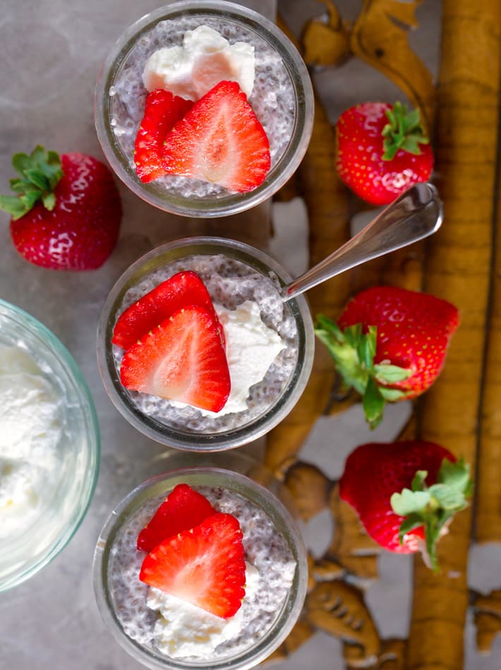 Sugar Free Chia Pudding With Strawberries