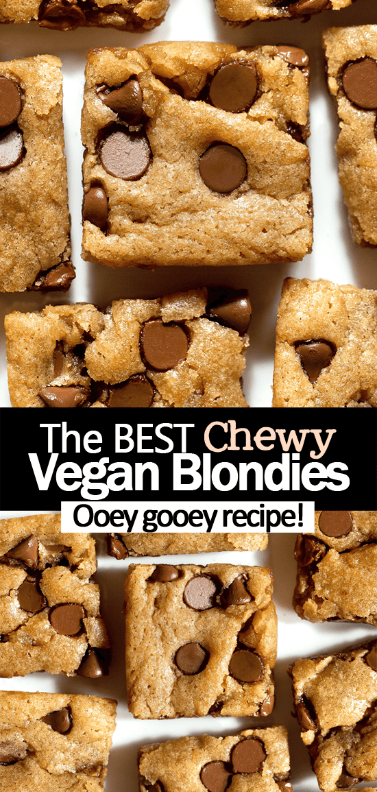 Vegan Chocolate Chip Blondies Recipe (Gluten Free, Egg Free)