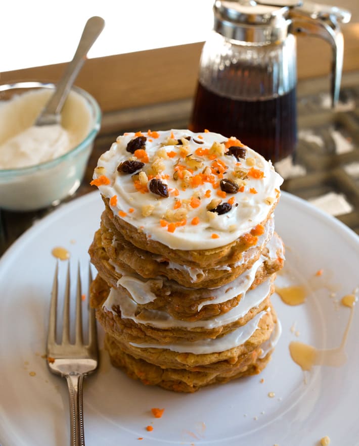 Healthy carrot pancakes with raisins Healthy carrot pancakes with raisins