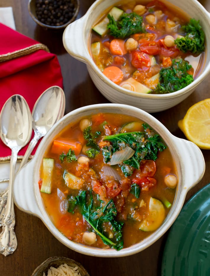 Kale Chickpea Vegetable Soup