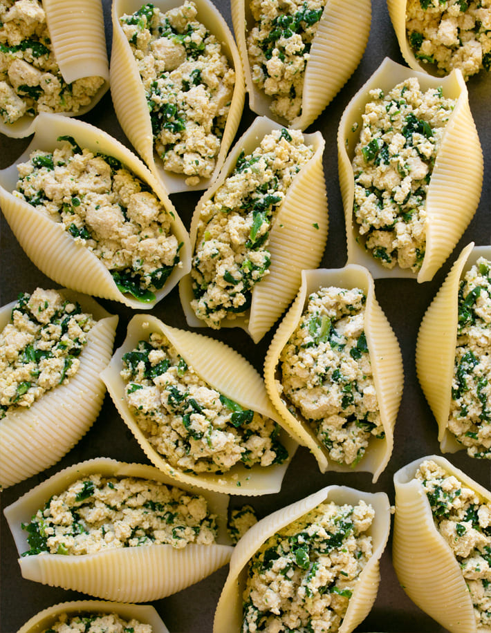 Stuffed Spinach Shells (Vegan, Dairy Free)