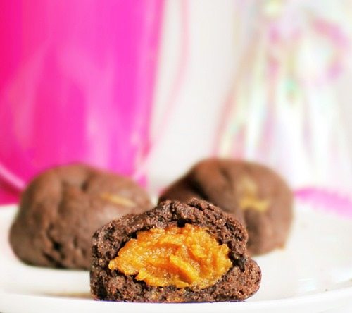 pumpkin stuffed chocolate cookies!