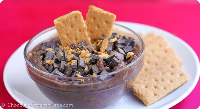 Nutella Brownie Batter Dip: https://chocolatecoveredkatie.com/2014/08/01/nutella-brownie-batter-dip/