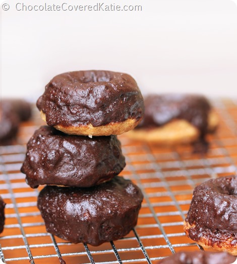 Ingredients: 1/2 cup flour, 3/4 tsp baking powder, 1/8 tsp salt, 2/3 cup... https://chocolatecoveredkatie.com/2014/05/22/healthy-makeover-entenmanns-chocolate-covered-mini-donuts/ @choccoveredkt