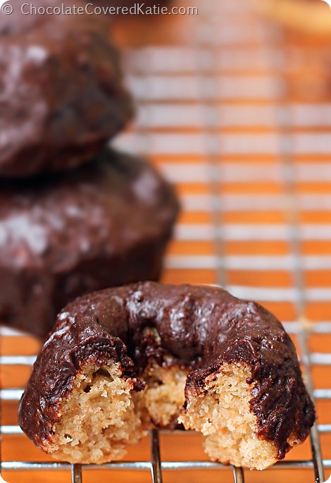 Ingredients: 1/2 cup flour, 3/4 tsp baking powder, 1/8 tsp salt, 2/3 cup... https://chocolatecoveredkatie.com/2014/05/22/healthy-makeover-entenmanns-chocolate-covered-mini-donuts/ @choccoveredkt