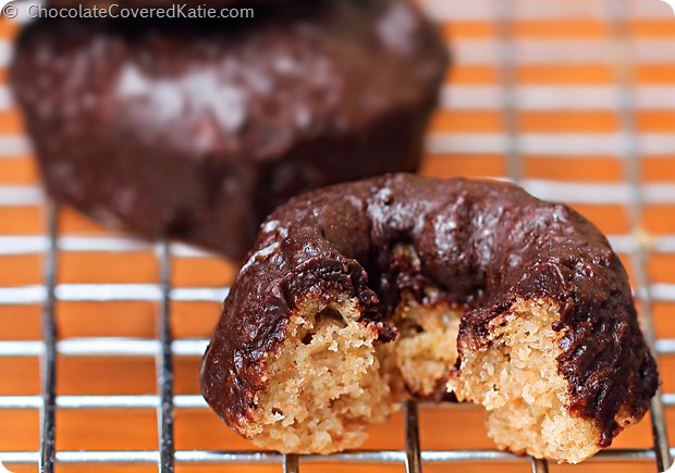 Vegan Donuts https://chocolatecoveredkatie.com/2014/05/22/healthy-makeover-entenmanns-chocolate-covered-mini-donuts/