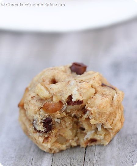 Chocolate Chip Oatmeal Cookie Dough Balls: https://chocolatecoveredkatie.com/2014/06/05/chocolate-chip-oatmeal-cookies/