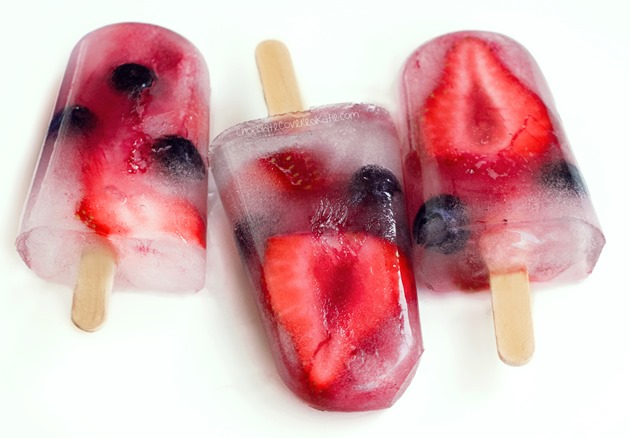 Coconut Water Popsicles - Full recipe & instructions: https://chocolatecoveredkatie.com/2015/07/02/coconut-water-popsicles/