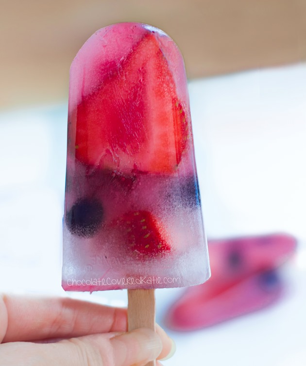 COCONUT WATER POPS - Full recipe & instructions: https://chocolatecoveredkatie.com/2015/07/02/coconut-water-popsicles/