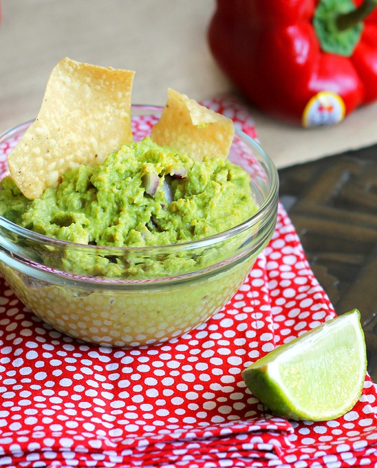 A low-fat alternative to traditional guacamole, with a secret ingredient that boosts the flavor without the calories.  Recipe: https://chocolatecoveredkatie.com/2012/03/08/avocado-free-guacamole/