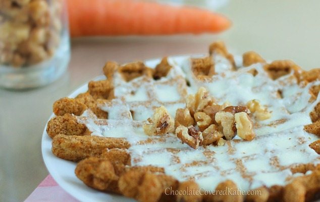 Healthy Carrot Cake Waffles