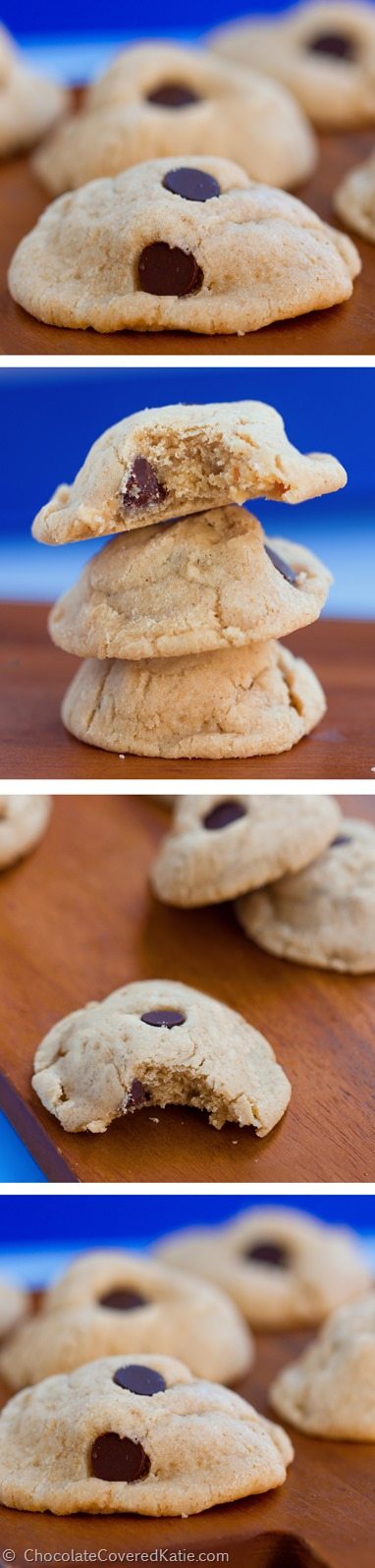 The lightest, softest, chewiest, and most delicious cookies you will ever put in your mouth. (Yes, seriously) https://chocolatecoveredkatie.com/2015/02/10/chocolate-chip-cream-cheese-cookies/ @choccoveredkt