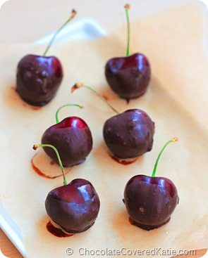 Easy Chocolate Covered Cherries Recipe: https://chocolatecoveredkatie.com/