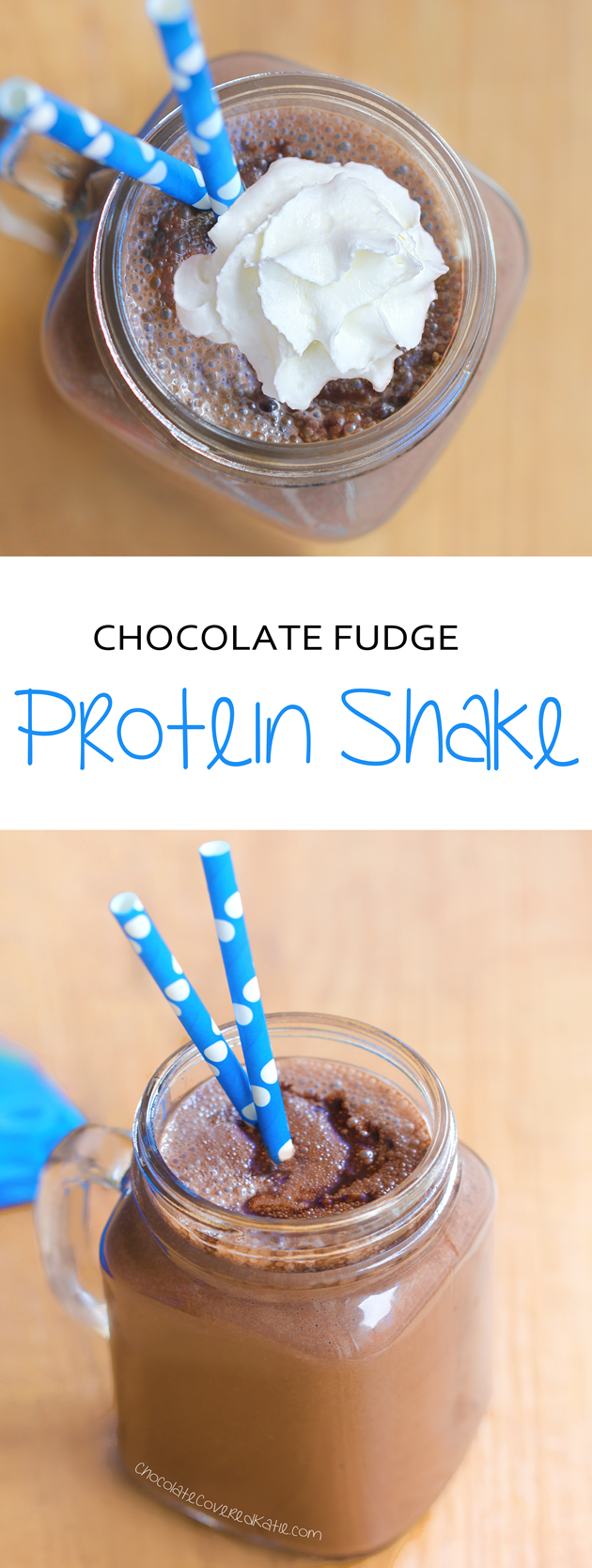 Chocolate Protein Shake - can be soy-free / dairy-free / no sugar added: https://chocolatecoveredkatie.com/2015/04/20/chocolate-fudge-protein-shake/