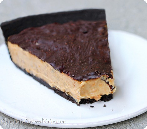 Chocolate Peanut Butter Pie https://chocolatecoveredkatie.com/2014/02/17/chocolate-peanut-butter-cup-pie/