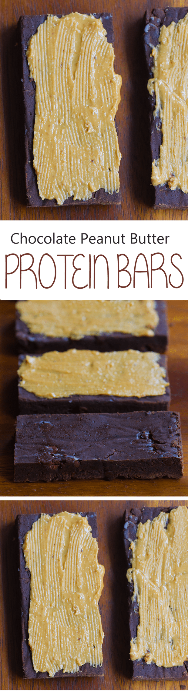 NO flour, NO refined sugar chocolate protein bars - tastes like eating a Reeses Peanut Butter Cup... but GOOD for you!!! - https://chocolatecoveredkatie.com/2016/01/06/homemade-protein-bars-chocolate-peanut-butter-vegan/ @choccoveredkt