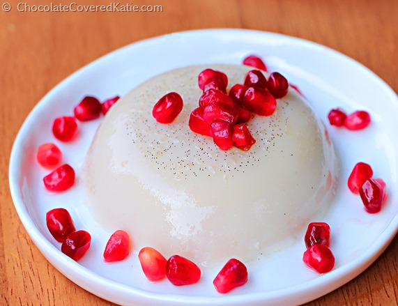 (Dairy Free, Paleo, Grain-Free, Gluten-Free) - Coconut Panna Cotta: https://chocolatecoveredkatie.com/2015/04/16/vanilla-coconut-panna-cotta/