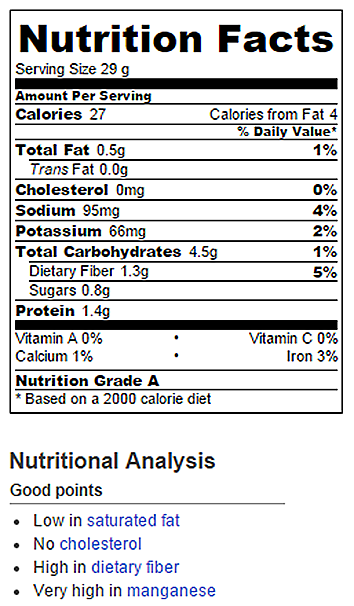 Cool Ranch Hummus Nutrition Facts