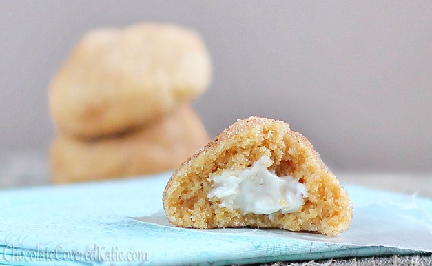 Cream Cheese Stuffed Cinnamon Sugar Pillow Cookies