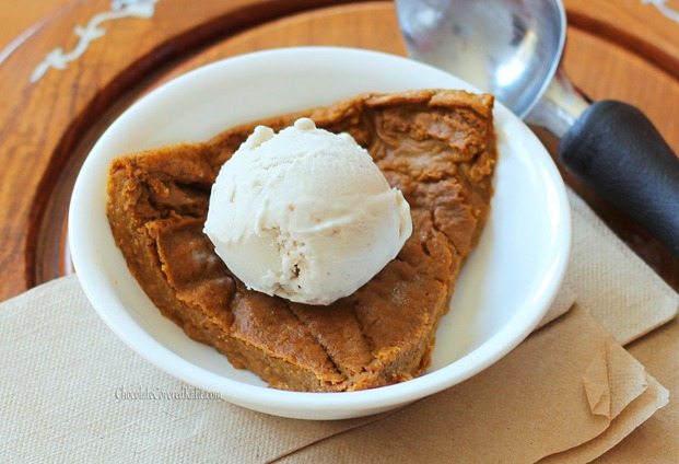 Perfect for those who want to avoid holiday weight gain without giving up dessert... this rich pumpkin pie is so low in calories that you could actually eat the ENTIRE pie (8 servings) for under 450 calories! https://chocolatecoveredkatie.com/2012/11/08/crustless-pumpkin-pie/ @choccoveredkt