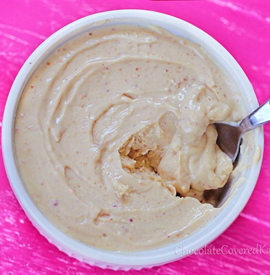 Homemade Peanut Butter Frozen Yogurt: https://chocolatecoveredkatie.com/2013/05/22/homemade-peanut-butter-frozen-yogurt/