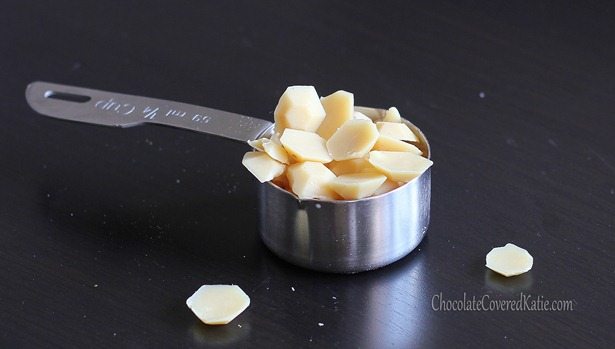 Easy way to make white chocolate and control what goes in it.