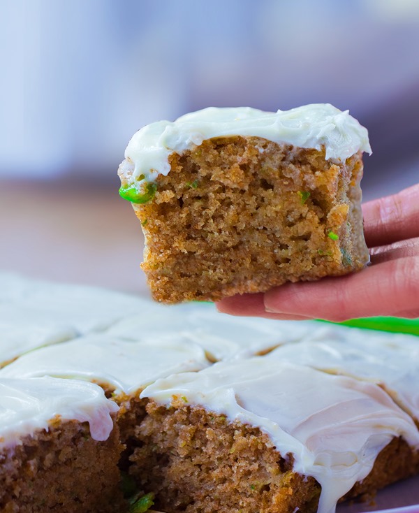 Zucchini cake from @choccoveredkt, with a full cup of zucchini packed into the recipe! https://chocolatecoveredkatie.com/2015/07/20/zucchini-cake-recipe/