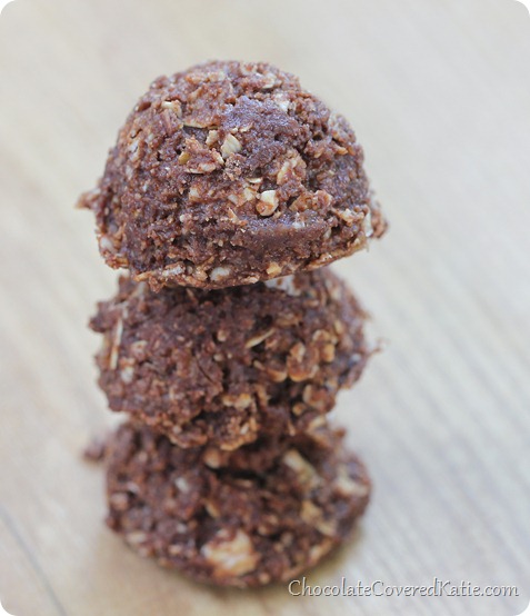 Easy #nobake chocolate cookies - VERY addictive - We couldn't stop eating them! https://chocolatecoveredkatie.com/2013/12/19/mexican-chocolate-bake-cookies/ @choccoveredkt
