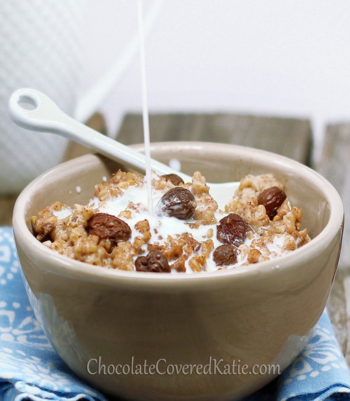 Oatmeal Raisin Cookie Oatmeal - it tastes like eating a giant oatmeal cookie for breakfast.