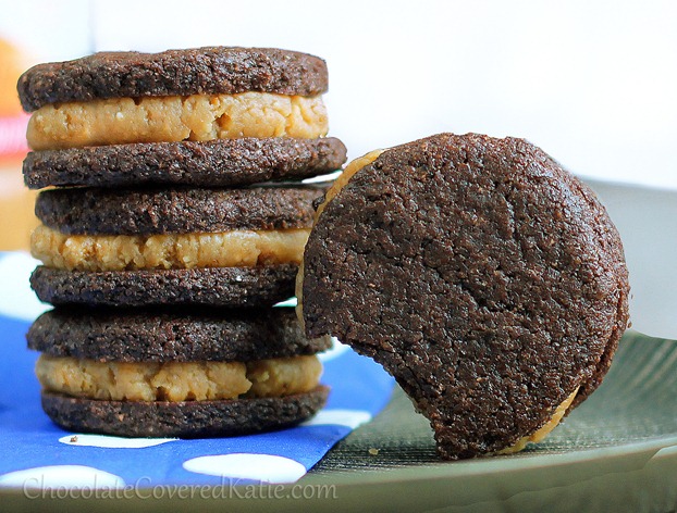 homemade peanut butter stuffed oreos