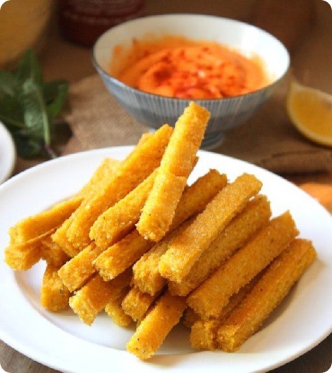 Healthy Baked Polenta Fries: https://chocolatecoveredkatie.com