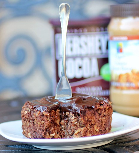 For when you want to be healthy... but you also want to eat dessert for breakfast! Recipe link: https://chocolatecoveredkatie.com/2012/07/26/reeses-peanut-butter-cup-baked-oatmeal/