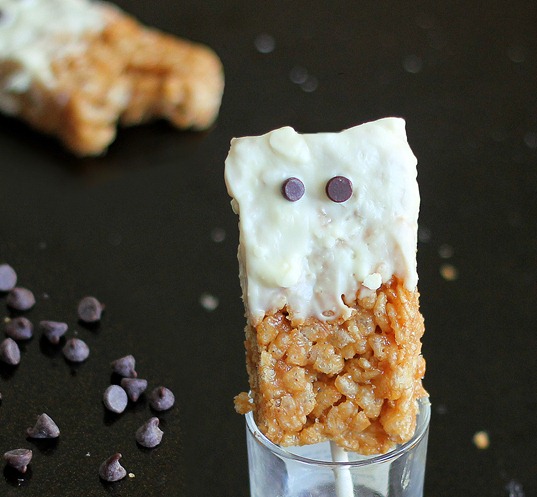 Rice crispy treat ghosts.