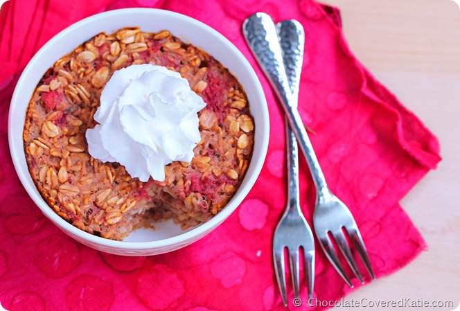 Single Serving Strawberry Shortcake Baked Oatmeal