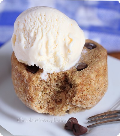 Cookie Dough Mug Cake: https://chocolatecoveredkatie.com/2013/05/13/single-serving-chocolate-chip-cake-in-a-mug/