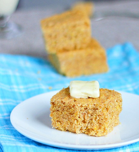 Recipe here: https://chocolatecoveredkatie.com/2012/01/18/totally-addictive-cornbread/