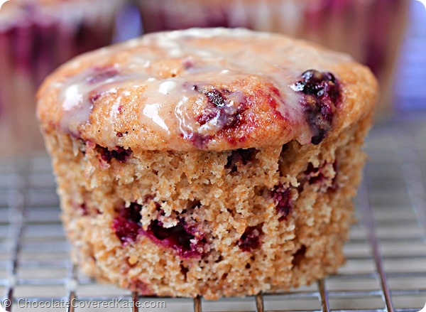 Vanilla Bean Berry Breakfast Muffins: https://chocolatecoveredkatie.com/2014/09/21/vanilla-bean-blackberry-muffins/