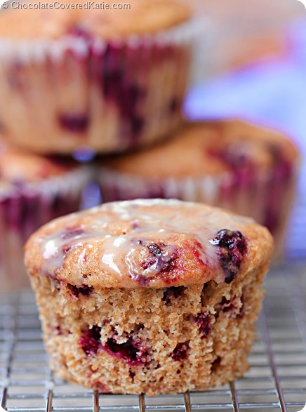 Healthy Vanilla Berry Breakfast Muffins: https://chocolatecoveredkatie.com/2014/09/21/vanilla-bean-blackberry-muffins/