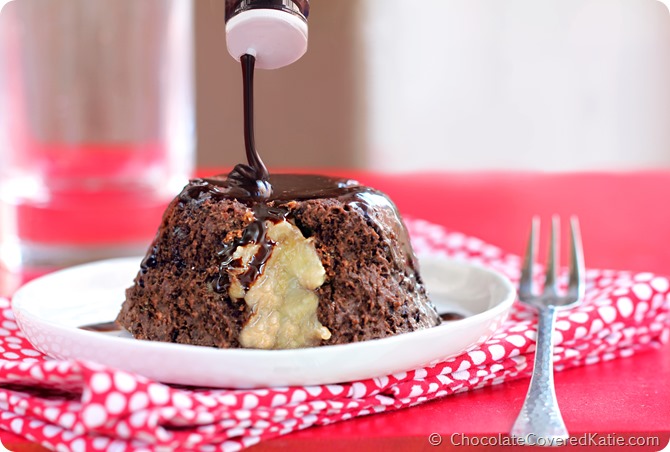 1 Minute Chocolate Banana Lava Cake: https://chocolatecoveredkatie.com/2014/10/06/chocolate-mug-cake-recipe/