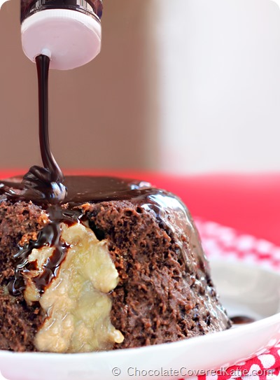 Single Serving Chocolate Banana Mug Cake https://chocolatecoveredkatie.com/2014/10/06/chocolate-mug-cake-recipe/