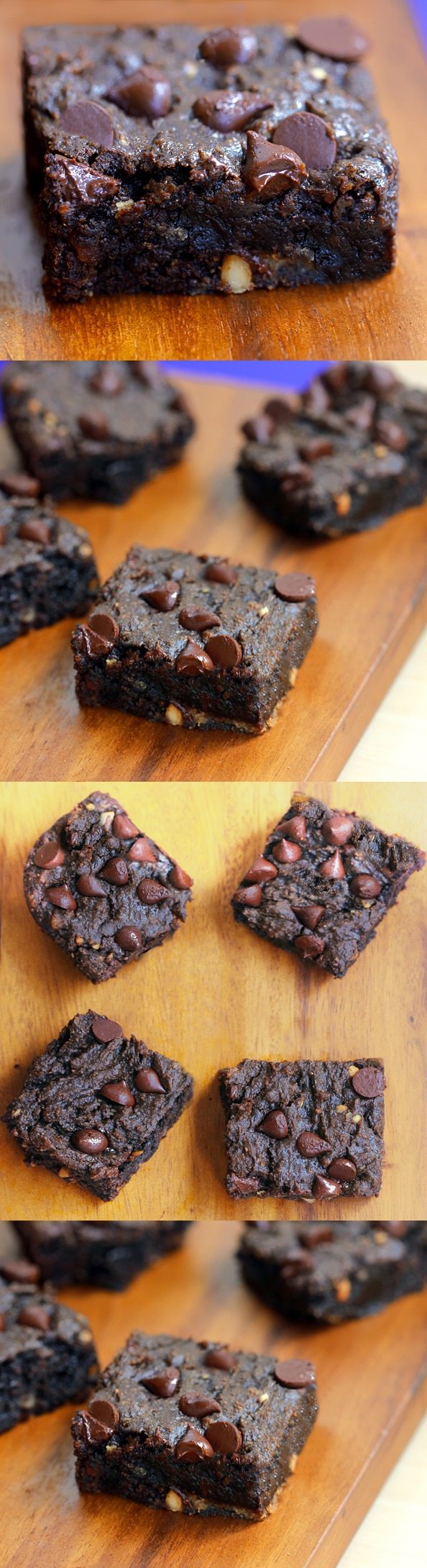 GOOEY CHOCOLATE CHIP BROWNIE BARS - Like the lovechild of a brownie and a chocolate chip cookie! Recipe link: https://chocolatecoveredkatie.com/2015/07/13/chocolate-chip-brownie-bars/